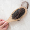 Image of hair brush with a chunk of hair on it 